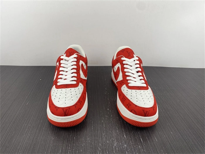 LV Nike Air Force 1 Low By Virgil Abloh White Red DailyWear 5146
