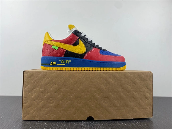 Nike Air Force 1 Luis Vitton Red and Yellow Elegant 5132